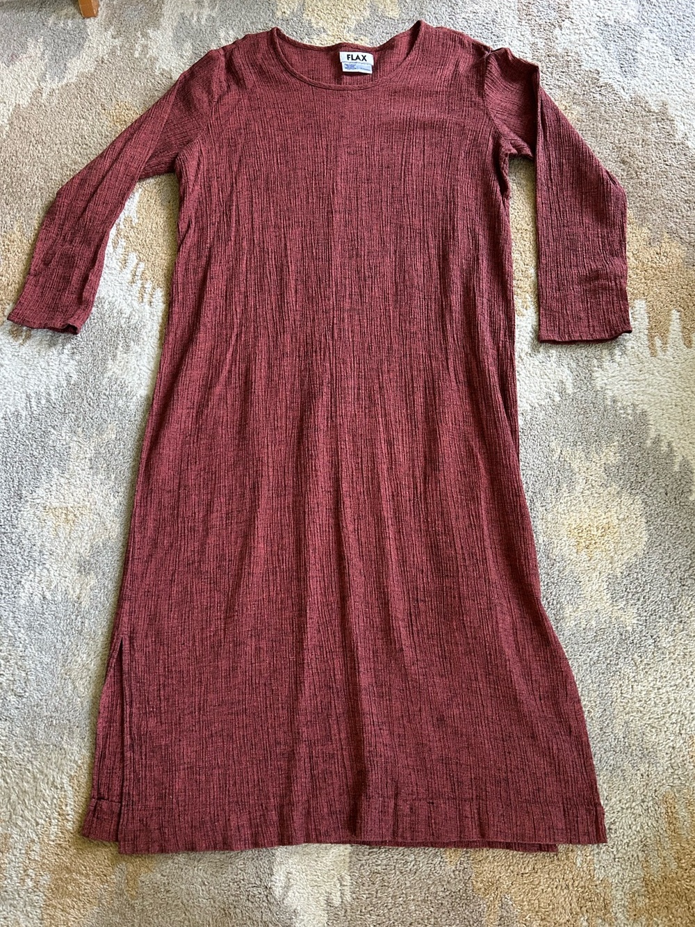Flax Brick Red Linen Blend Maxi Dress Sz Medium EUC!